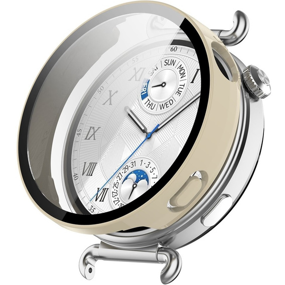 2w1 Etui + Szkło Hartowane do Huawei Watch GT 6 41mm, Beżowe