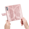 Etui z klapką do Samsung Galaxy A56 5G, Butterfly, różowe rose gold