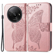 Etui z klapką do Xiaomi Redmi A3, Butterfly, różowe rose gold