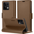 Etui do Xiaomi Redmi Note 13 Pro 4G / Xiaomi Redmi Note 14S / Xiaomi Poco M6 Pro 4G, ERBORD Glossy Litchi, portfel z klapką, brązowe