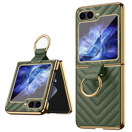 Etui do Samsung Galaxy Z Flip7 FE / Z Flip6, Leather Ring, zielone