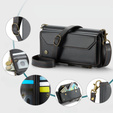 Etui CASEME do Samsung Galaxy Z Fold6 5G, RFID Leather Wallet, z paskiem na ramię, czarne