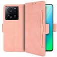 Zestaw Etui z klapką do Xiaomi 13T / 13T Pro, Card Slot, różowe + Szkło