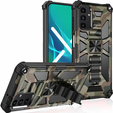 Etui pancerne do Samsung Galaxy A14 4G/5G, z podstawką, Zielone moro