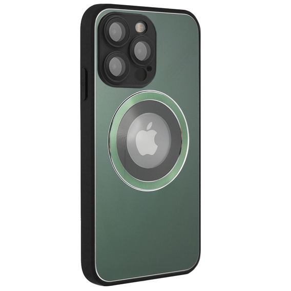 Zestaw Etui do Magsafe do iPhone 14 Pro, Hole for Apple Logo, zielone + Szkło