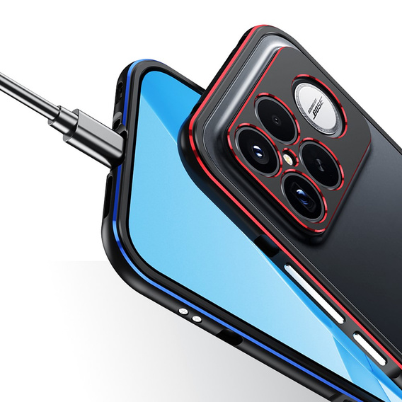 Etui do Xiaomi Poco F8 Ultra, Bumper, czarne / srebrne