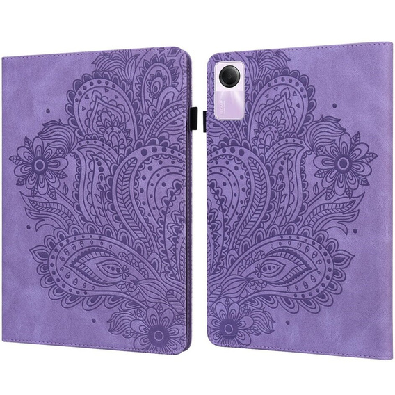 Etui do Xiaomi Redmi Pad SE 11", Flowers, fioletowe