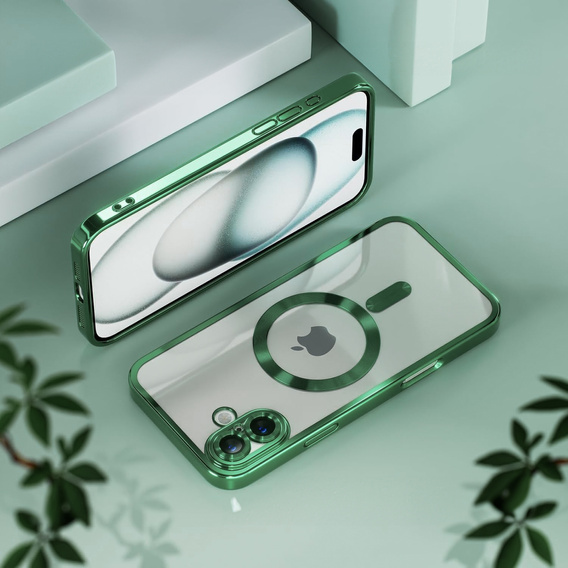 Etui do iPhone 16 Plus, Electro MagSafe, zielone + Szkło na ekran