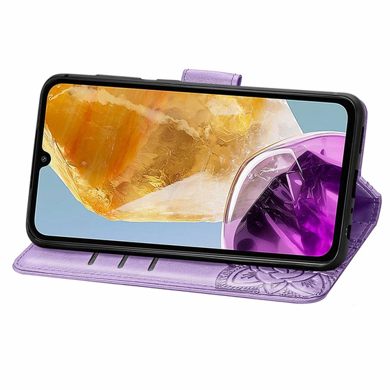 Etui z klapką do Samsung Galaxy M15 5G, Butterfly, fioletowe