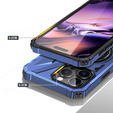 Etui do iPhone 16 Pro, pancerne z podstawką i blaszką do uchwytu, niebieskie
