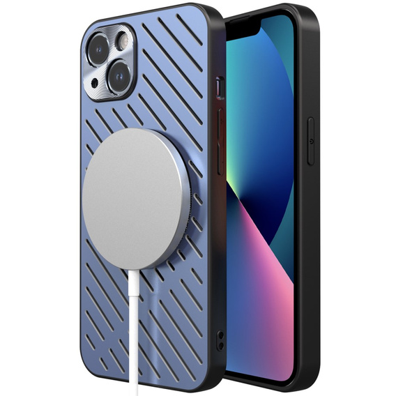 Etui R-JUST RJ57 do iPhone 13, pancerne, do MagSafe, niebieskie