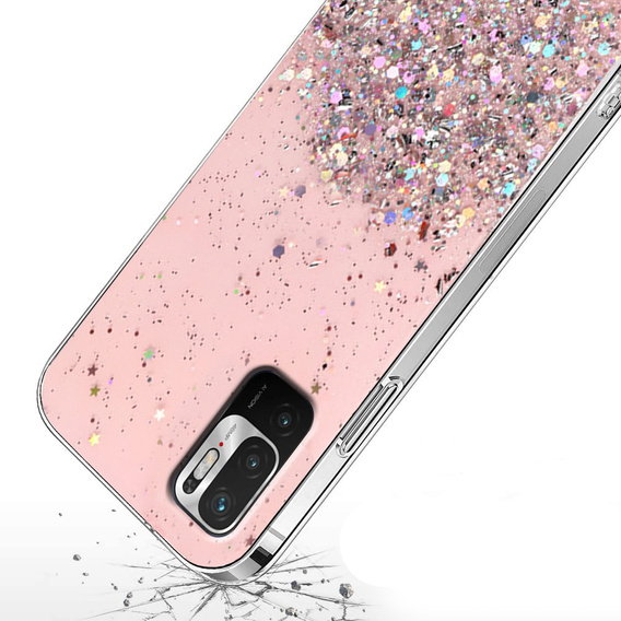 Etui do Xiaomi Redmi Note 10 5G / Poco M3 Pro 5G, Glittery, jasnoróżowe