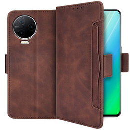 Etui z klapką do Infinix Note 12 2023, Card Slot, brązowe