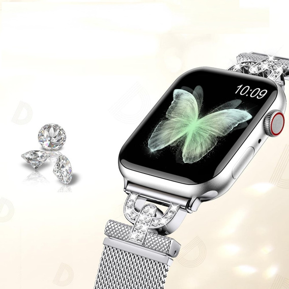 Bransoleta do Apple Watch 1/2/3/4/5/6/7/8/9/10/11/SE 38/40/41/42mm, Srebrna