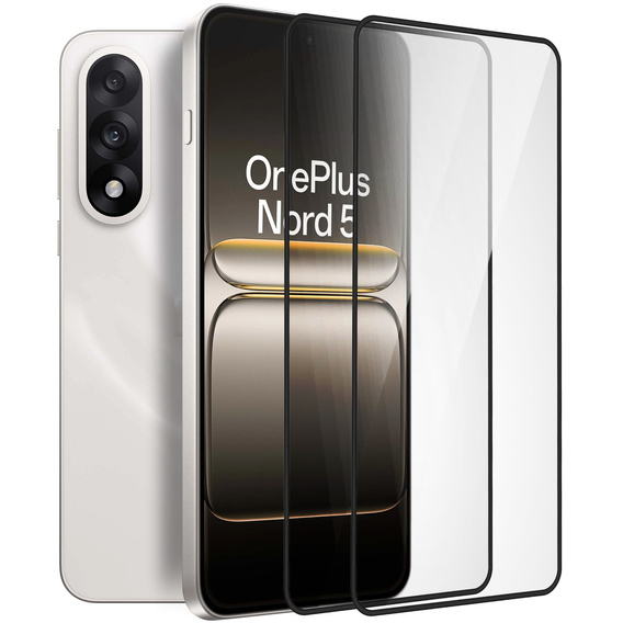 2x Szkło Hartowane do OnePlus Nord 5, ERBORD 3D pełne, szybka na cały ekran