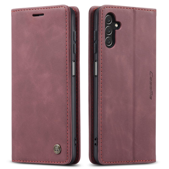 Etui CASEME do Samsung Galaxy A04S / A13 5G, Leather Wallet Case, czerwone