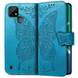 Etui z klapką do Realme C21Y / C25Y, Butterfly, niebieskie