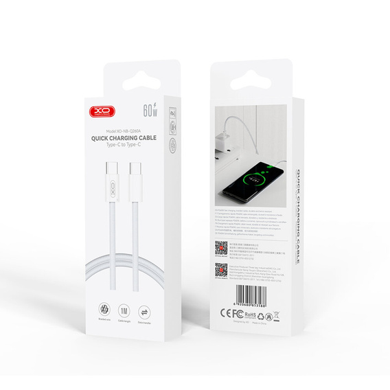 Forever Ładowarka Sieciowa 65W GaN 1x USB-C 1x USB-A + Kabel USB-C 1M