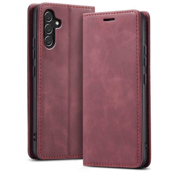 Etui do Samsung Galaxy A54, ERBORD Vintage portfel z klapką, czerwone