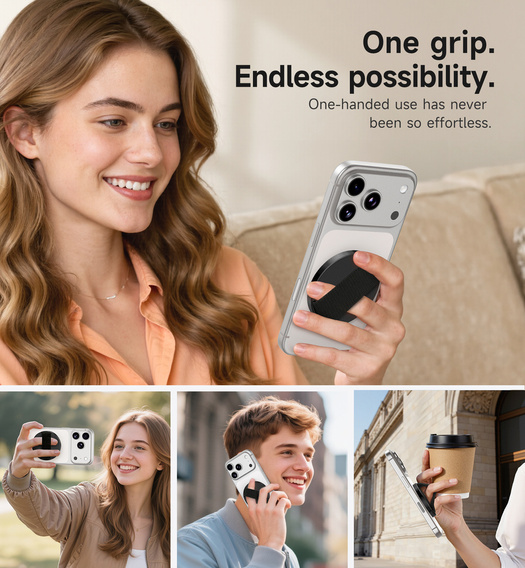 SURITCH MagSafe Magnetyczny uchwyt na palec, czarny