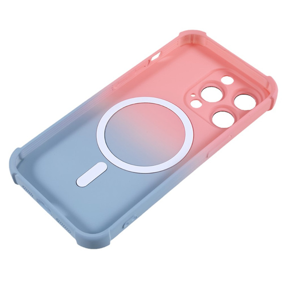 Etui silikonowe do iPhone 14 Pro, Gradient Magnetic, do MagSafe, różowe / niebieskie