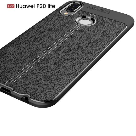 Czarne Etui Football Grain TPU Case do Huawei P20 Lite