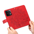 Etui z klapką do Xiaomi Redmi Note 13 Pro 5G, Mandala, czerwone