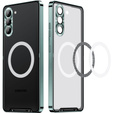 Etui z ochroną aparatu do Samsung Galaxy S24+ Plus, CamShield MagSafe, przezroczyste / zielone