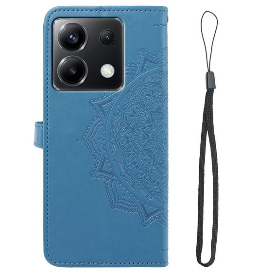 Etui z klapką do Xiaomi Poco X6 5G, Mandala, niebieskie