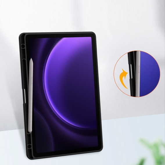 Etui do Samsung Galaxy Tab S9 FE / S10 FE, Smartcase Hybrid, z miejscem na rysik, czarne
