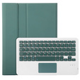 Etui z klawiaturą do iPad 11" 2025 A16 (11 gen.) / iPad 10.9" 2022 (10 gen.), TouchPad Pen Slot, ciemnozielone