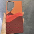 Etui do Samsung Galaxy S24 Ultra, Carbon Fiber MagSafe, pomarańczowe