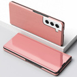 Etui do Samsung Galaxy S21 FE, Clear View, różowe rose gold