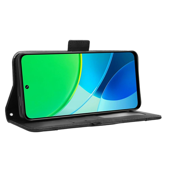 Etui z klapką do Vivo Y19s, Card Slot, czarne