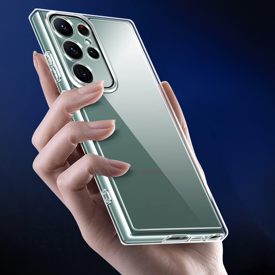 Etui do Samsung Galaxy S23 Ultra, Premium Armor Slim, przezroczyste + Szkło