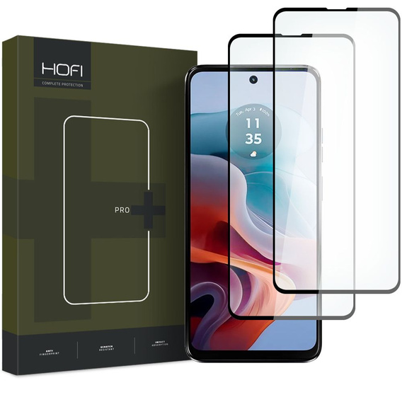 Hofi Glass Pro+ Szkło Hartowane do Motorola Moto G34 5G, czarne (2 sztuki)