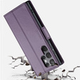 Etui do Samsung Galaxy S24 Ultra, ERBORD Glossy Litchi, portfel z klapką, fioletowe