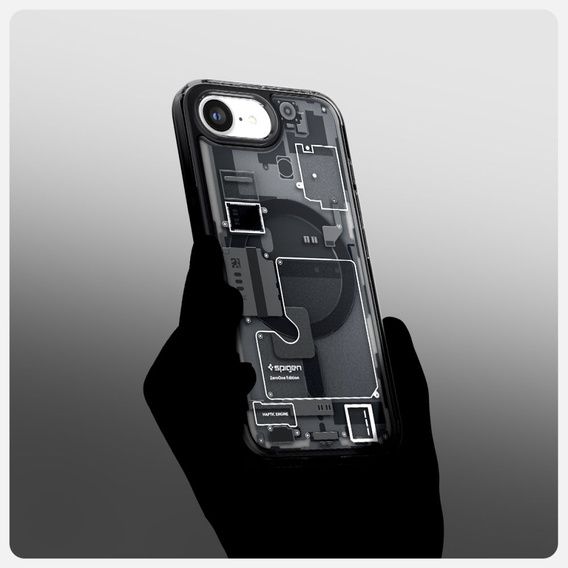 Etui Spigen do Iphone 16E,  MagSafe Ultra Hybrid, Zero One czarne + Szkło Hartowane 9H