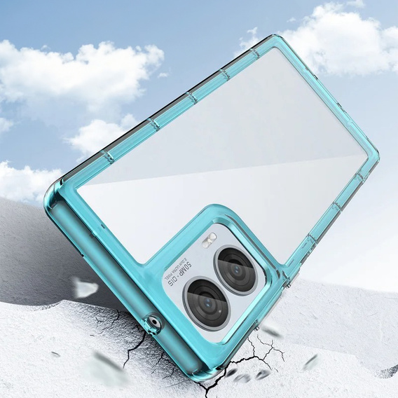 Etui do Motorola Edge 50 Fusion 5G, Fusion Hybrid, przezroczyste / niebieskie