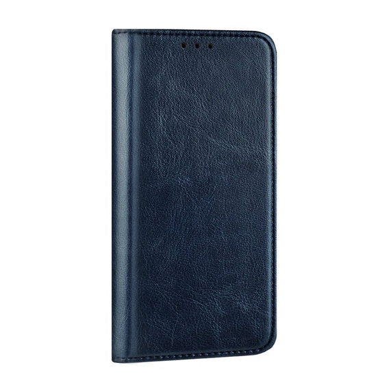 Etui do Samsung Galaxy A54 5G, skórzane book case, granatowe + szkło 9H