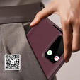 Etui do Samsung Galaxy S25 Edge – Smart View z kieszenią na kartę, bordowe