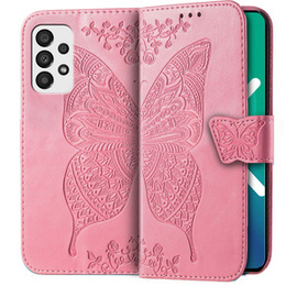 Etui z klapką do Samsung Galaxy A33 5G, Butterfly, różowe