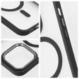 Etui do iPhone 16 Pro, do MagSafe, ERBORD Matt Case, przezroczyste / czarne + Szkło na ekran