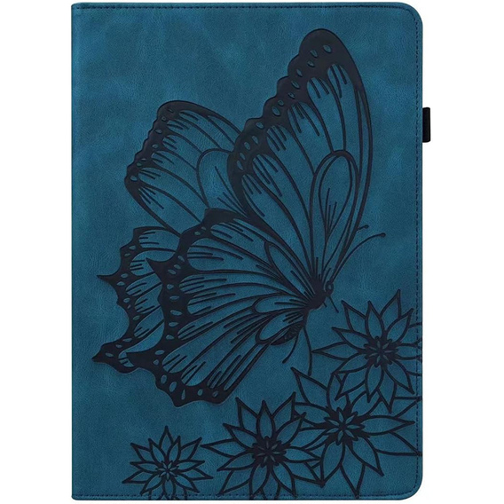 Etui do Samsung Galaxy Tab S10 Lite / S10 FE / S9 FE, Wallet Pen Slot, butterflies, Niebieskie