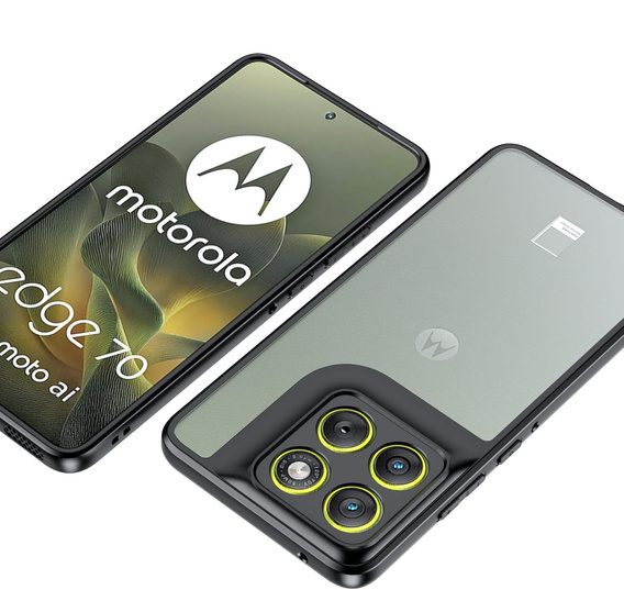 Etui do Motorola Edge 70, Fusion Hybrid, przezroczyste z czarną ramką