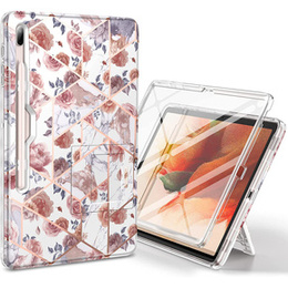 Etui do Samsung Galaxy Tab S7 FE, Suritch Full Body Marble, różowe