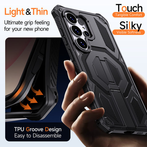 Etui ochronne do Samsung Galaxy S26 Ultra do MagSafe, z podstawką, czarne