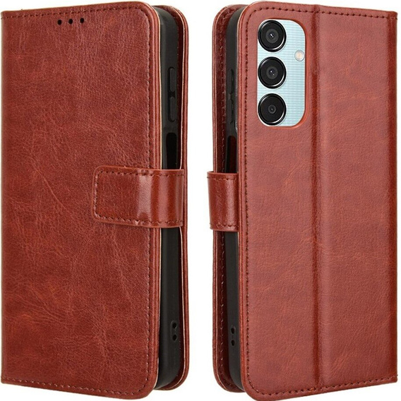 Etui z klapką do Samsung Galaxy M35, Crazy Horse Wallet, brązowe