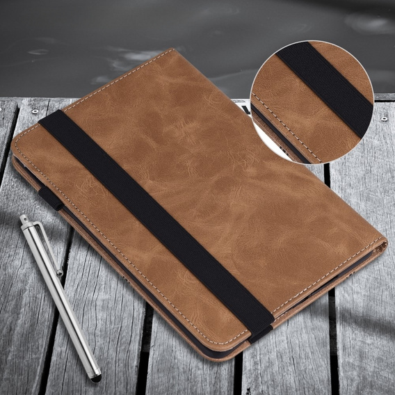 Etui do Samsung Galaxy Tab A9, Classic, z miejscem na rysik, brązowe