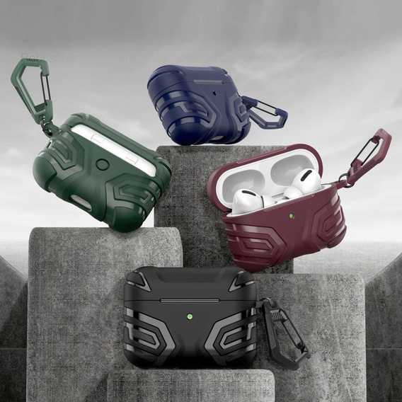 Etui pancerne na słuchawki Airpods Pro 2, Zielone